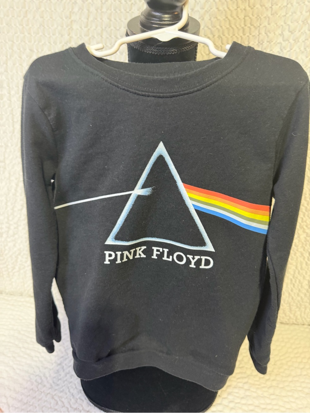 Pink Floyd Black Kids Sweatshirt with Rainbow Prism Design